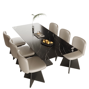 Modern Dining Table Chair Combination Dining Table Chair 3d model