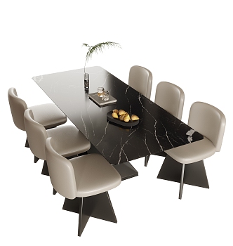 Modern Dining Table Chair Combination Dining Table Chair 3d model