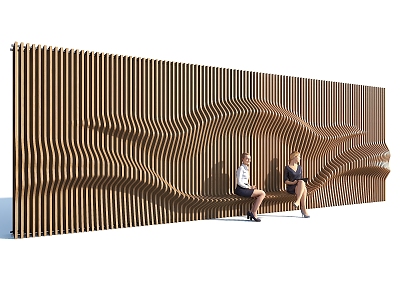 Special-shaped grille landscape wall Special-shaped wall landscape wall seat Special-shaped seat stool grid wall 3d model