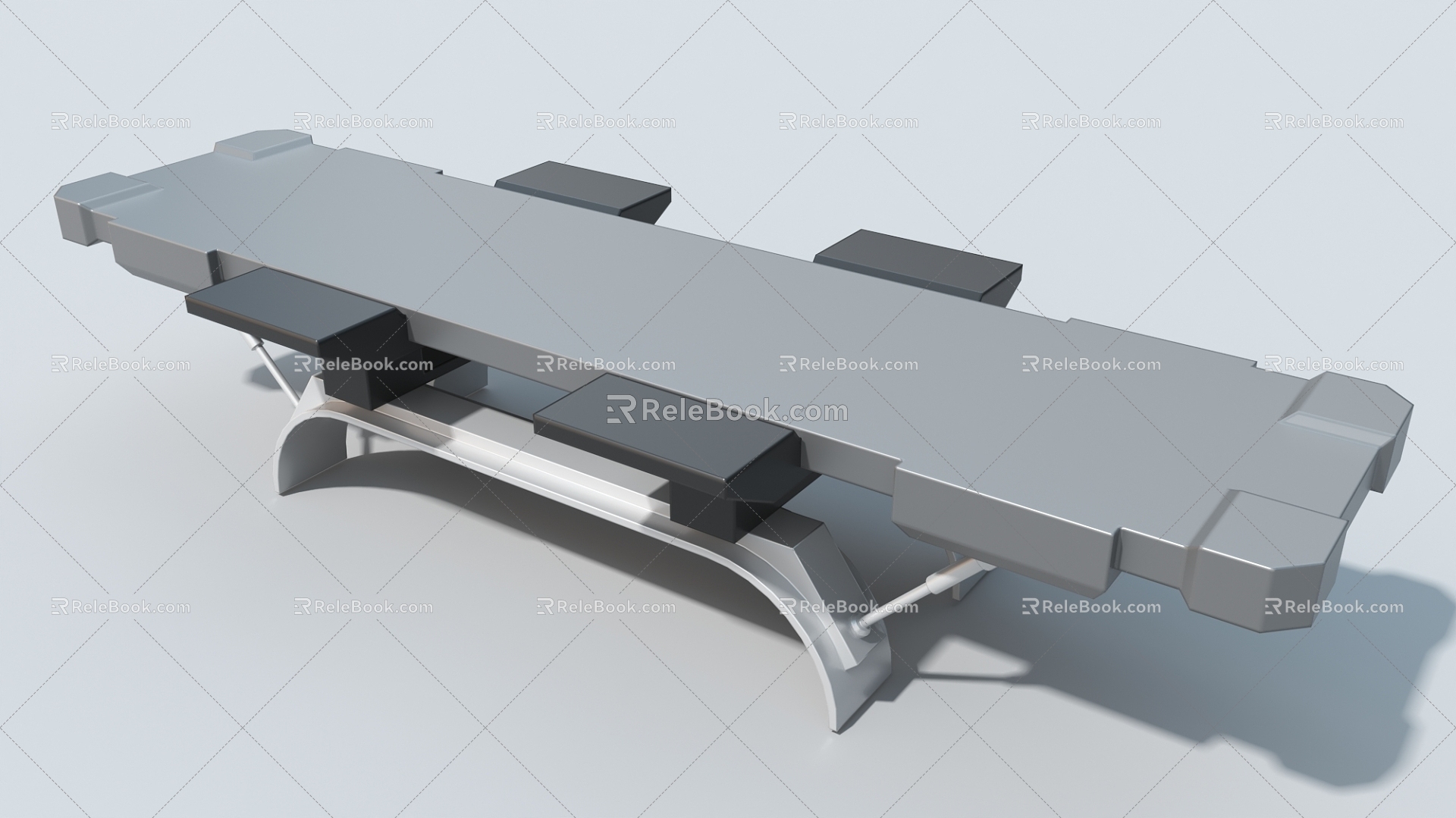 Hydraulic drag plate plate bridge column hard surface machinery high-tech industrial parts 3d model