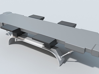 Hydraulic drag plate bridge column hard surface machinery high-tech industrial parts 3d model