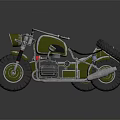 Vintage Motorcycle with Sidecar Featuring Brown Leather Seat and Chrome Metal Details