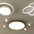 Modern Circular Ceiling Lights With Ring Shaped Design And Metal Frame Decorative Balls 3d model