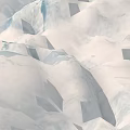 Scenic Glacier Landscape With Snowy Undulating Surfaces And Blue Ice Textures