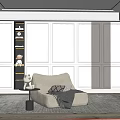 Modern Single Sofa Side Table Ornaments 3d model