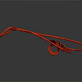 Red Rope With Intricate Knots And Loop Structure On Dark Background