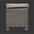 Stylish Square Light Gray Wicker Stool With Cushioned Seat For Home Decor