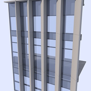 modern curtain wall 3d model