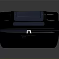 Modern Travel Suitcase With Black Gray Shell Blue Accent And Smooth Rolling Wheels