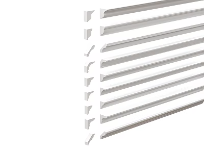 Variety of Decorative White Gypsum Molding Styles for Interior Design Projects 3d model