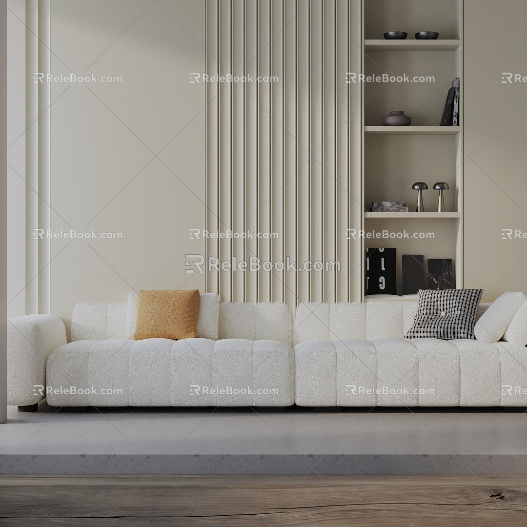 Modern three-seat sofa 3d model