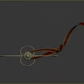 Ancient Decorative Sword With Spiral Blade And Red Ribbon On Gray Background