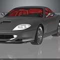 Shiny Silver Sports Car Featuring Red Leather Seats Sleek Aerodynamic Body And Reflective Exterior Surface