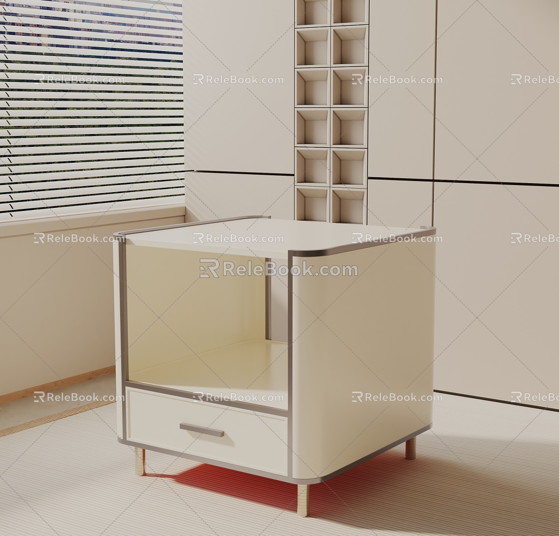 Modern Bedside Cabinet 3d model