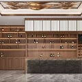 Modern Restaurant Interior With Wooden Walls Chandeliers Bar Counter And Tables Chairs