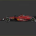Red F1 Race Car With Shell Mission Winnow Logos And Streamlined Design