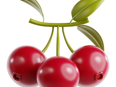 Modern Cherry Fruit Fresh Fruit Food Cartoon Fruit 3d model