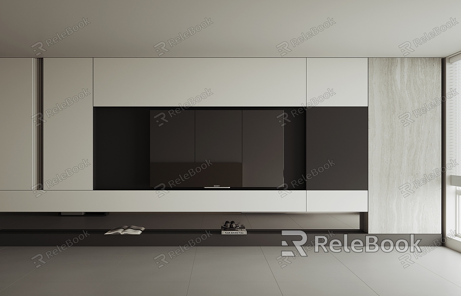 Modern TV background wall model