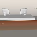 Reception Desk Company Front Desk Bar Lobby Service Desk Apple Desktop Computer 3d model