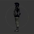 Armored Tactical Character Wearing Helmet Goggles Vest Pants And Boots With Arms Outstretched