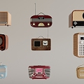 Small stereo nostalgic retro radio 3d model