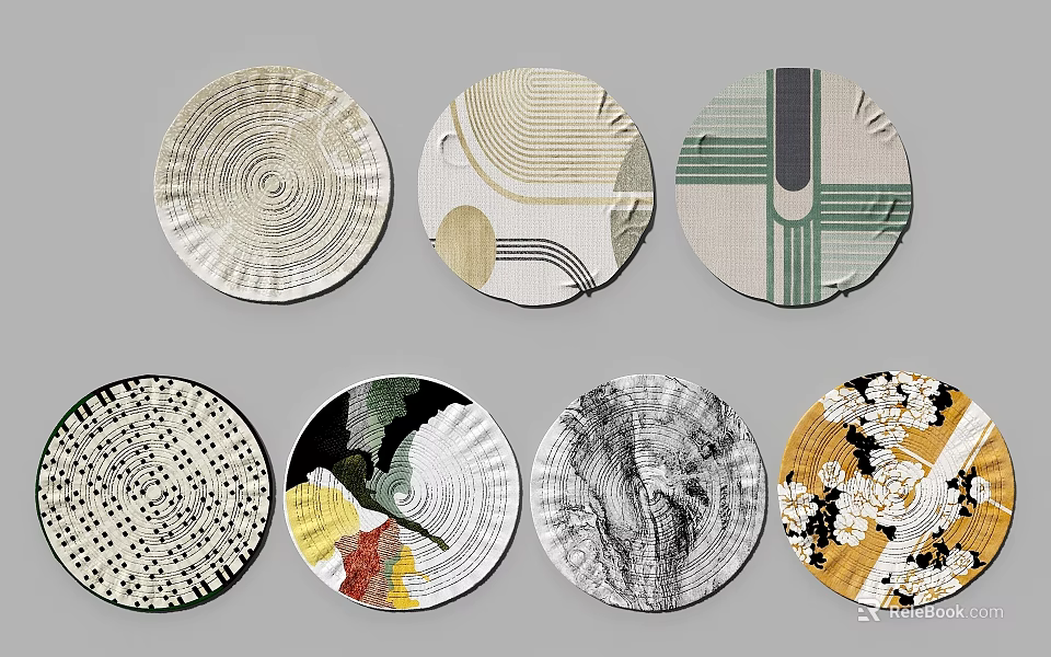 Round Rugs With Various Decorative Patterns For Living Room Home Decor 3d model 