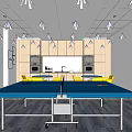 Modern Table Tennis Room Table Tennis Table Tea Room Leisure Table and Chair Rest Area 3d model
