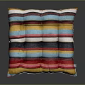 Colorful Striped Sofa Stool Cushion With Red Yellow Blue White Black Colors