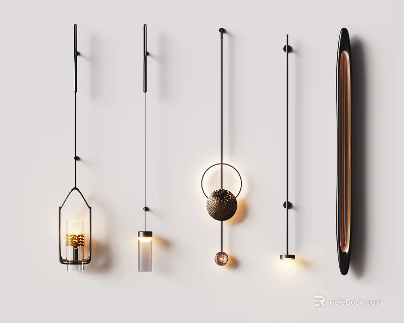 Modern Wall Lamps With Various Sleek Designs For Interior Decorative Lighting 3d model