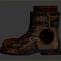 Stylish Vintage Handcrafted Leather Boots With Decorative Straps Buttons And Retro Texture