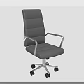 Modern Swivel Office Chair With Gray Upholstered Seat Adjustable Arms And Rolling Casters