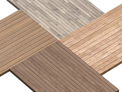 Various Wooden Flooring Samples with Different Tones and Natural Grain Textures 3d model