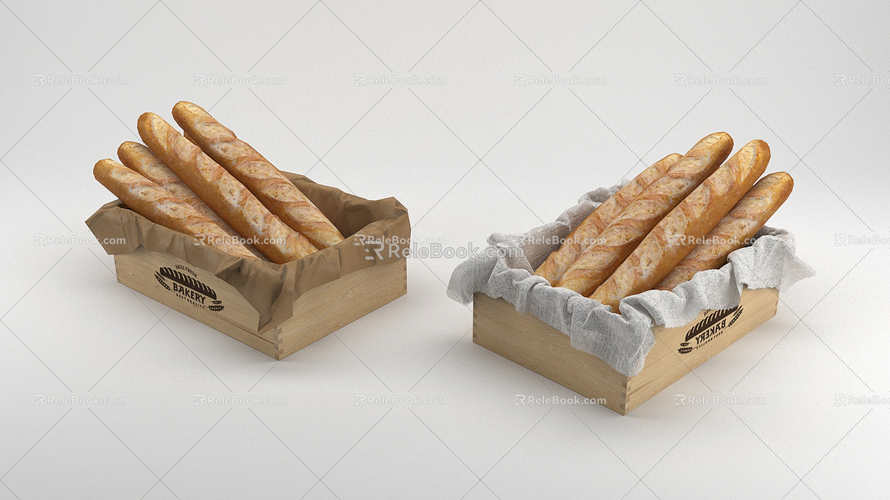 Nordic Wooden Box Bread Wooden Box 3d model