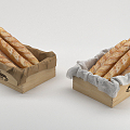 Nordic Wooden Box Bread Wooden Box 3d model