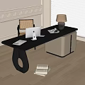 Modern Desk and Chair Desk Lamp 3d model