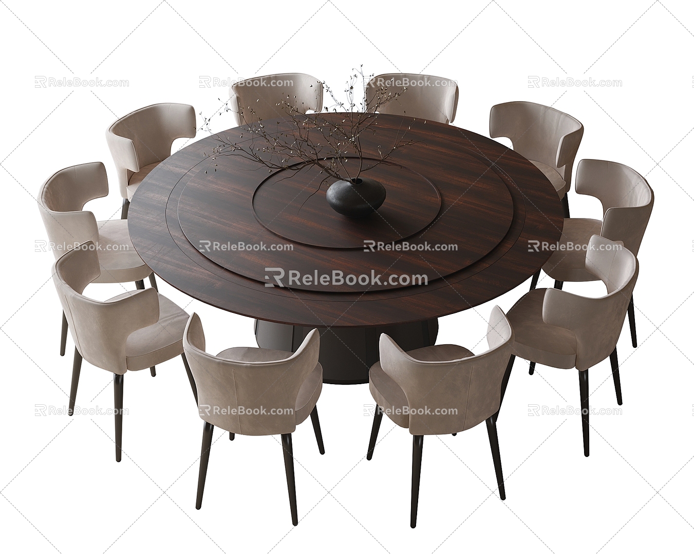 Modern Box Dining Table and Chair Large Dining Table and Chair 3d model