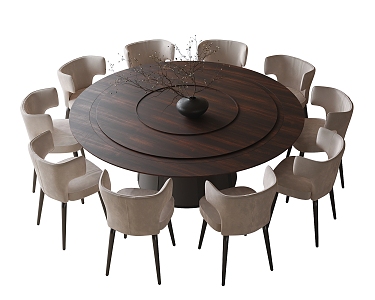 Modern Box Dining Table and Chair Large Dining Table and Chair 3d model