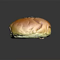 Golden Brown Bun Topped With Black Sesame Seeds On Black Background With Reflection