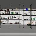 New Ornaments Combination Bookshelf Bookcase Teapot 3d model