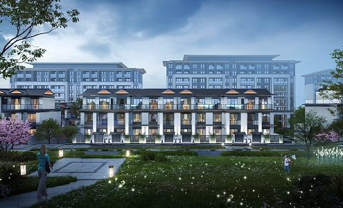 New Chinese-style townhouse 3d model