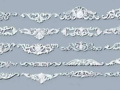 Various Intricate Carved Decorative Patterns For Furniture And Architectural Ornaments 3d model