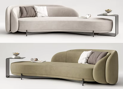 Modern Multiplayer Sofa Curved Sofa 3d model