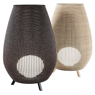 Outdoor Light Light Floor Street Rattan Pottery Pot 3d model