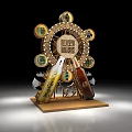 Traditional Wheel Shaped Decoration Featuring Tongxin Double Happiness Symbol Wine Bottles and Shi You Jiangxin