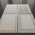 Square Rugs With Different Border Designs And Decorative Patterns For Home Decor 3d model