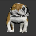 Cute Brown And White Bulldog Doll With Realistic Design Standing For Home Decoration