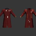 Red Robe With Gold Trim And Black Lining Front Back View