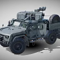 Military Armored Car With Heavy Armor Weapon Systems And Reinforced Tires