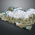 Stunning Natural Mountain Landscape With Snowy Peaks Rocky Terrain And Green Vegetation