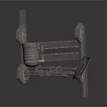 Traditional Iron Equipment With Rustic Metal Frame And Supporting Components